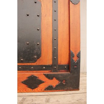 豪華鉄金具総欅格子蔵戸　W468Y 