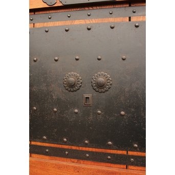 豪華鉄金具総欅格子蔵戸　W468Y 