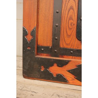 豪華鉄金具総欅格子蔵戸　W468Y 