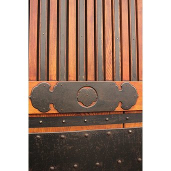 豪華鉄金具総欅格子蔵戸　W468Y 