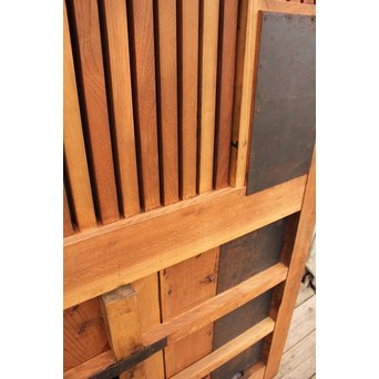 豪華鉄金具総欅格子蔵戸　W468Y 