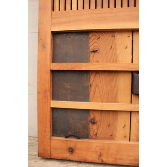 豪華鉄金具総欅格子蔵戸　W468Y 