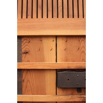 豪華鉄金具総欅格子蔵戸　W468Y 