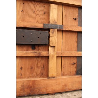 豪華鉄金具総欅格子蔵戸　W468Y 