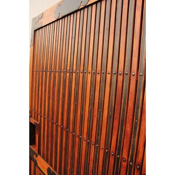 豪華鉄金具総欅格子蔵戸　W468Y 