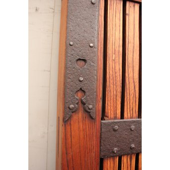 幅狭豪華鉄金具格子蔵戸　W469 