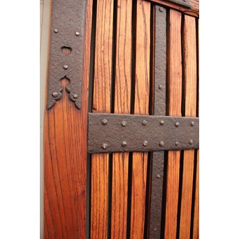 幅狭豪華鉄金具格子蔵戸　W469 