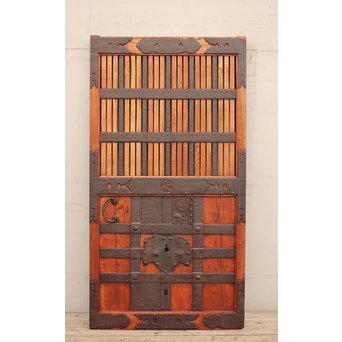 幅狭豪華鉄金具格子蔵戸　W469