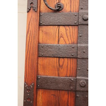 幅狭豪華鉄金具格子蔵戸　W469 