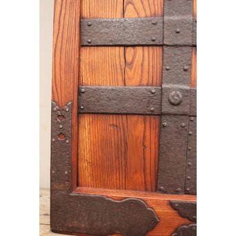 幅狭豪華鉄金具格子蔵戸　W469 