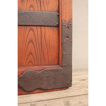 幅狭豪華鉄金具格子蔵戸　W469 