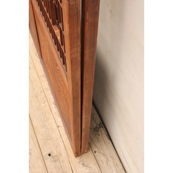 モザイク/パッチワーク風障子戸　2枚1組　F162 ※片方の縦框に若干反りが見られますが　使用可能範囲と思われます