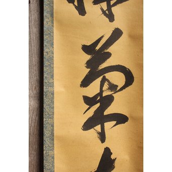 裏千家十四代宗室/淡々斎  一行書[采菊東籬下] 掛軸/茶掛　K296 