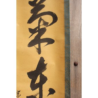 裏千家十四代宗室/淡々斎  一行書[采菊東籬下] 掛軸/茶掛　K296 