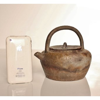 金重陶陽作　備前手捻湯沸/急須　金重晃介識箱　K297 