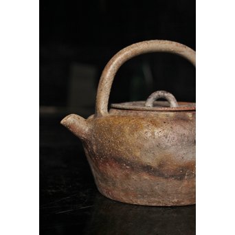 金重陶陽作　備前手捻湯沸/急須　金重晃介識箱　K297 