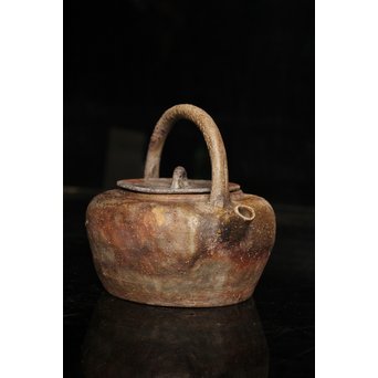 金重陶陽作　備前手捻湯沸/急須　金重晃介識箱　K297 