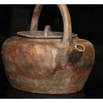 金重陶陽作　備前手捻湯沸/急須　金重晃介識箱　K297 