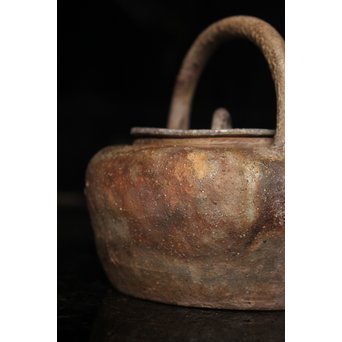 金重陶陽作　備前手捻湯沸/急須　金重晃介識箱　K297 