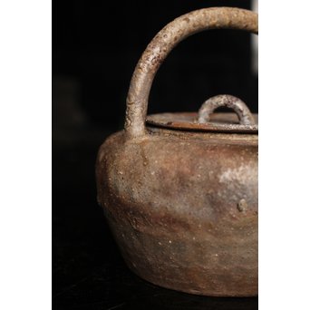 金重陶陽作　備前手捻湯沸/急須　金重晃介識箱　K297 