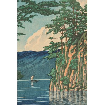 川瀬巴水 版画十和田湖 美術社版/るみ版　S2741 