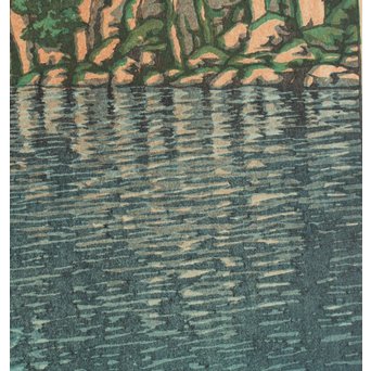 川瀬巴水 版画十和田湖 美術社版/るみ版　S2741 