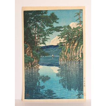 川瀬巴水 版画十和田湖 美術社版/るみ版　S2741