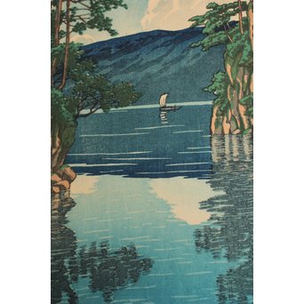 川瀬巴水 版画十和田湖 美術社版/るみ版　S2741 