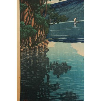 川瀬巴水 版画十和田湖 美術社版/るみ版　S2741 