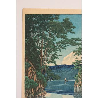 川瀬巴水 版画十和田湖 美術社版/るみ版　S2741 
