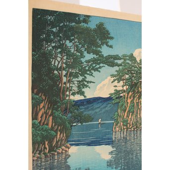 川瀬巴水 版画十和田湖 美術社版/るみ版　S2741 