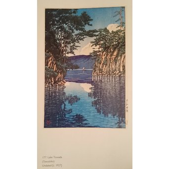 川瀬巴水 版画十和田湖 美術社版/るみ版　S2741 某大型書籍に同手掲載