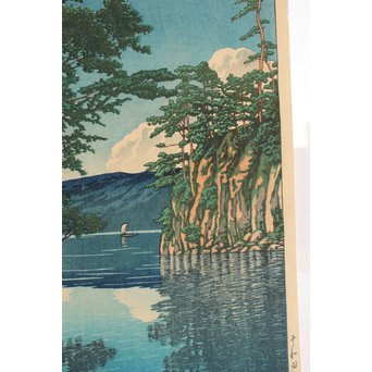 川瀬巴水 版画十和田湖 美術社版/るみ版　S2741 