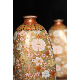 九谷焼鏑木製　徳利一対　S2742 