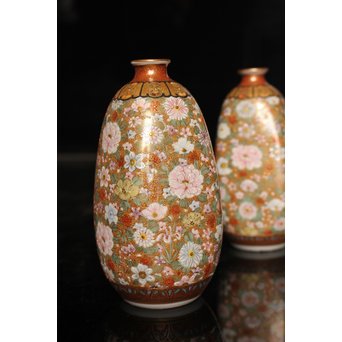 九谷焼鏑木製　徳利一対　S2742 