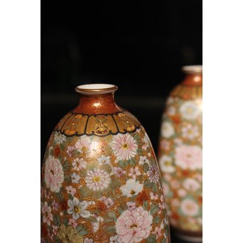 九谷焼鏑木製　徳利一対　S2742 