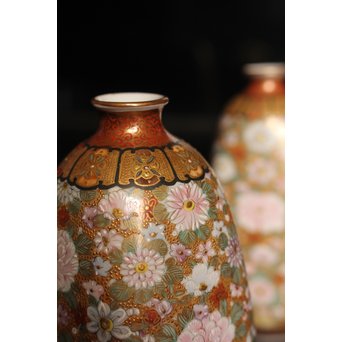 九谷焼鏑木製　徳利一対　S2742 