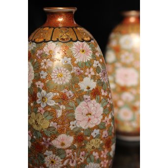 九谷焼鏑木製　徳利一対　S2742 