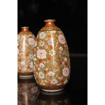 九谷焼鏑木製　徳利一対　S2742 