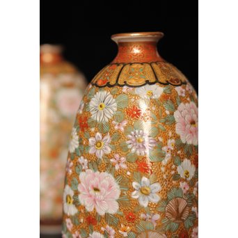 九谷焼鏑木製　徳利一対　S2742 