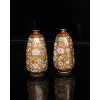 九谷焼鏑木製　徳利一対　S2742