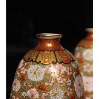 九谷焼鏑木製　徳利一対　S2742 