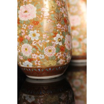 九谷焼鏑木製　徳利一対　S2742 