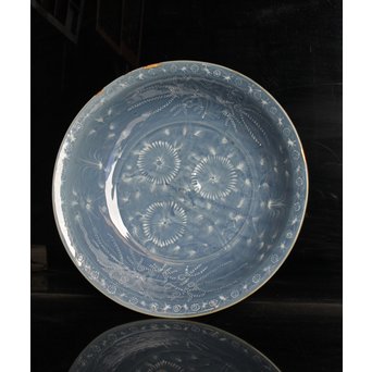 呉州瑠璃餅花手大皿　S2744