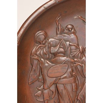 鳥獣戯画風　雀の祝辞銅香盆/小盆　K305 