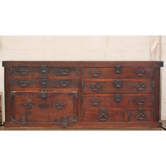 栗の半箪笥/ローボード　I377