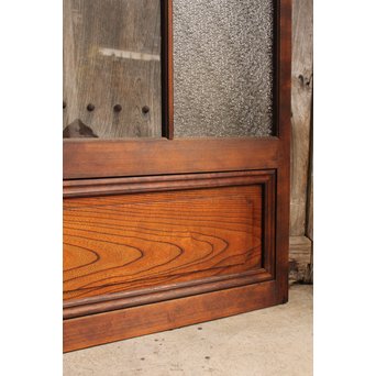 腰板ケヤキの市松ガラス戸　GD924 