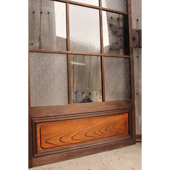 腰板ケヤキの市松ガラス戸　GD924 