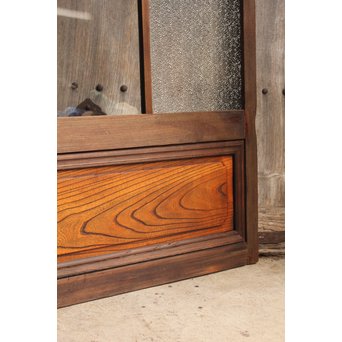 腰板ケヤキの市松ガラス戸　GD924 