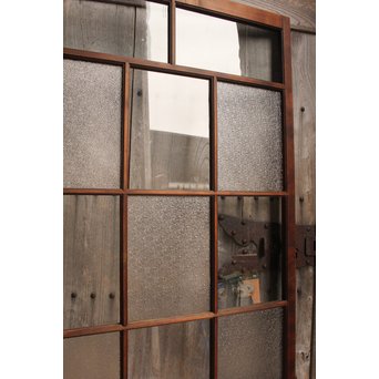 腰板ケヤキの市松ガラス戸　GD924 